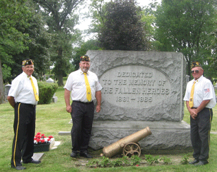 Soldier Block - Ed Haldeman, Joe McLachlan, and Richard Dahle of American Legion Post 265 are pictured.